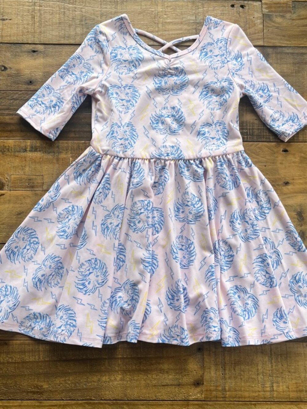 NWT Dot Dot Smile Ballerina Dress Blue Lion Lightning 3/4